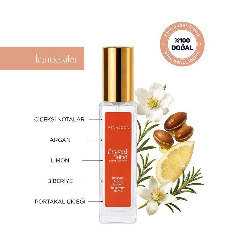 CRYSTAL MIND – Odak ve Zihinsel Netlik Temalı Hair & Body Mist 15 ml