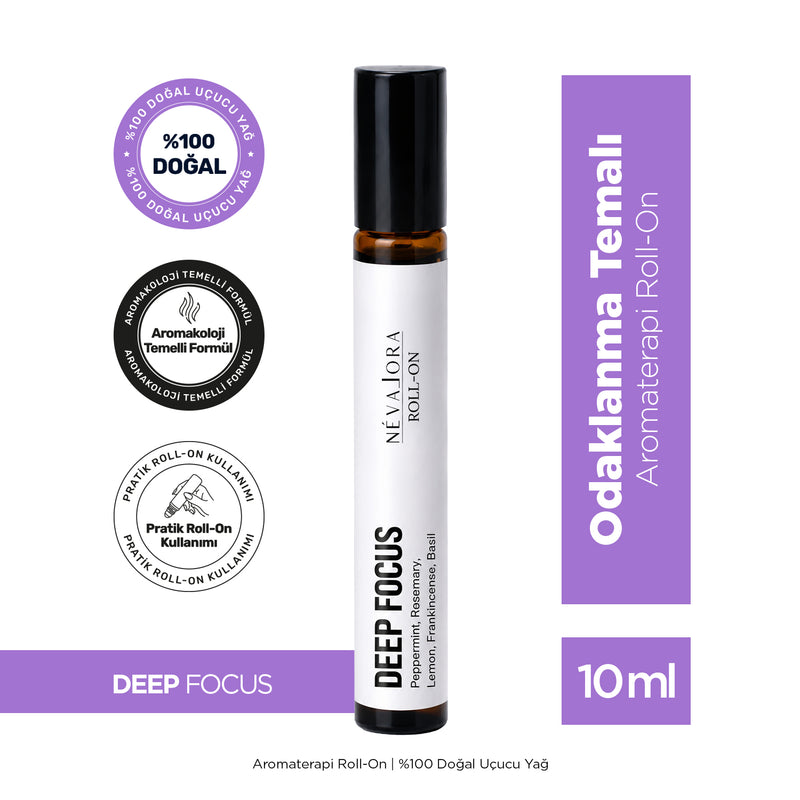 DEEP FOCUS – Odaklanma Temalı Aromaterapi Roll-On | %100 Doğal Uçucu Yağ | 10 ml