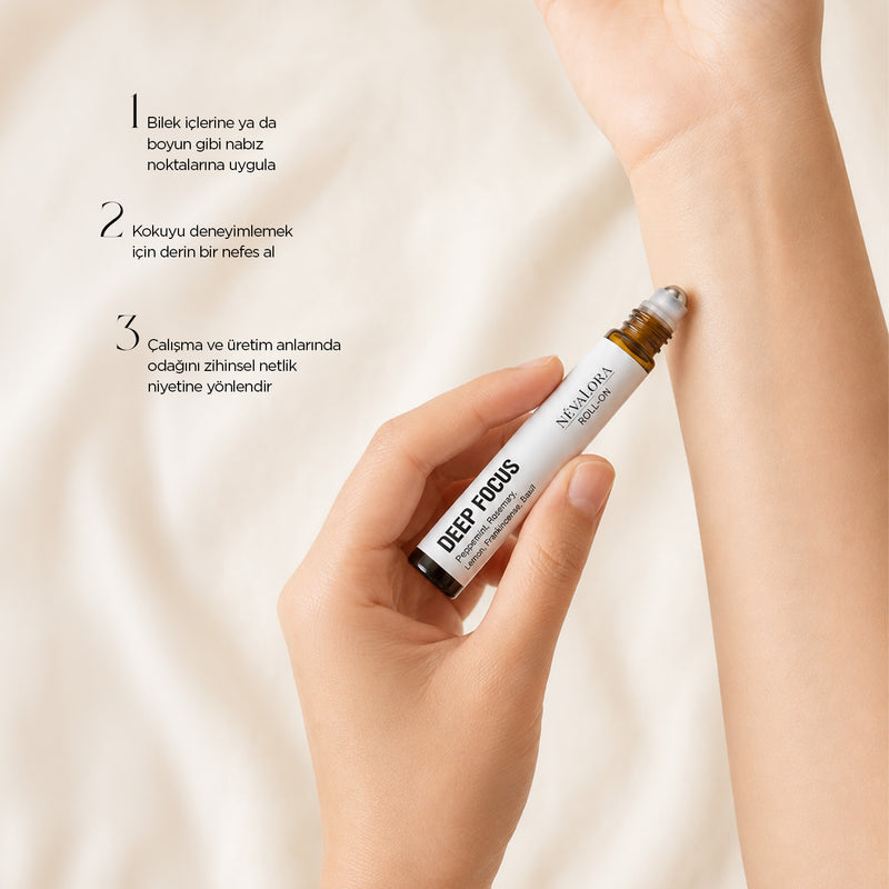 DEEP FOCUS – Odaklanma Temalı Aromaterapi Roll-On | %100 Doğal Uçucu Yağ | 10 ml