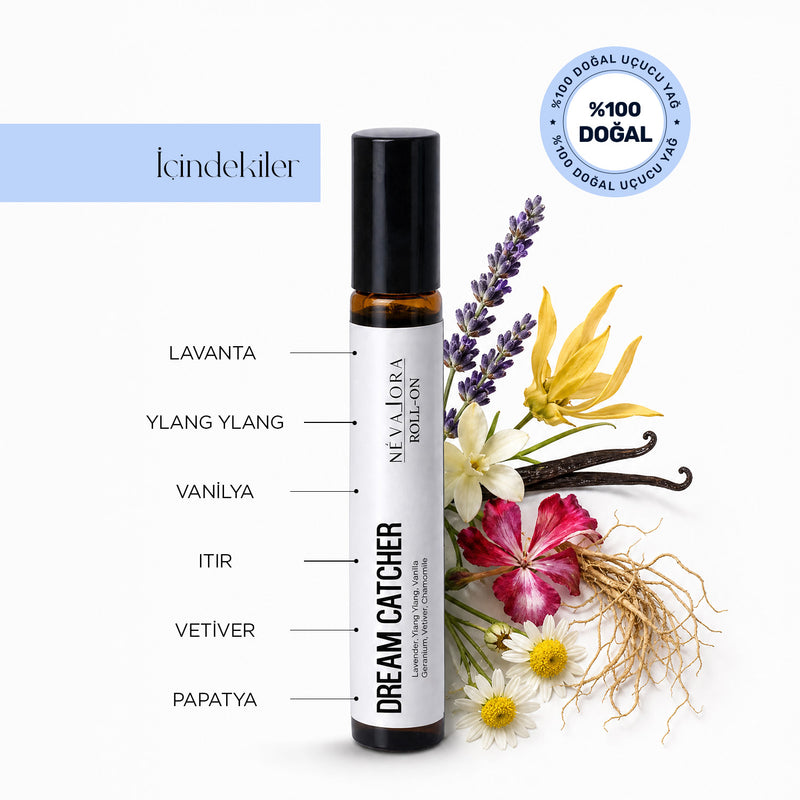 DREAM CATCHER – Gece Ritüeli Temalı Aromaterapi Roll-On | %100 Doğal Uçucu Yağ | 10 ml