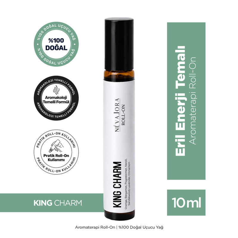 KING CHARM – Eril Enerji Temalı Aromaterapi Roll-On | %100 Doğal Uçucu Yağ | 10 ml