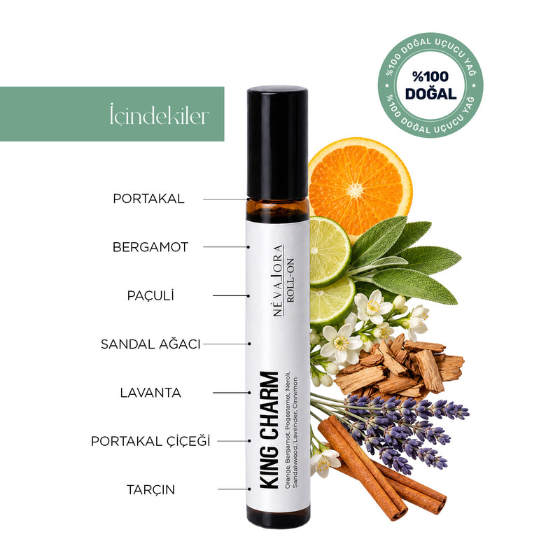 KING CHARM – Eril Enerji Temalı Aromaterapi Roll-On | %100 Doğal Uçucu Yağ | 10 ml