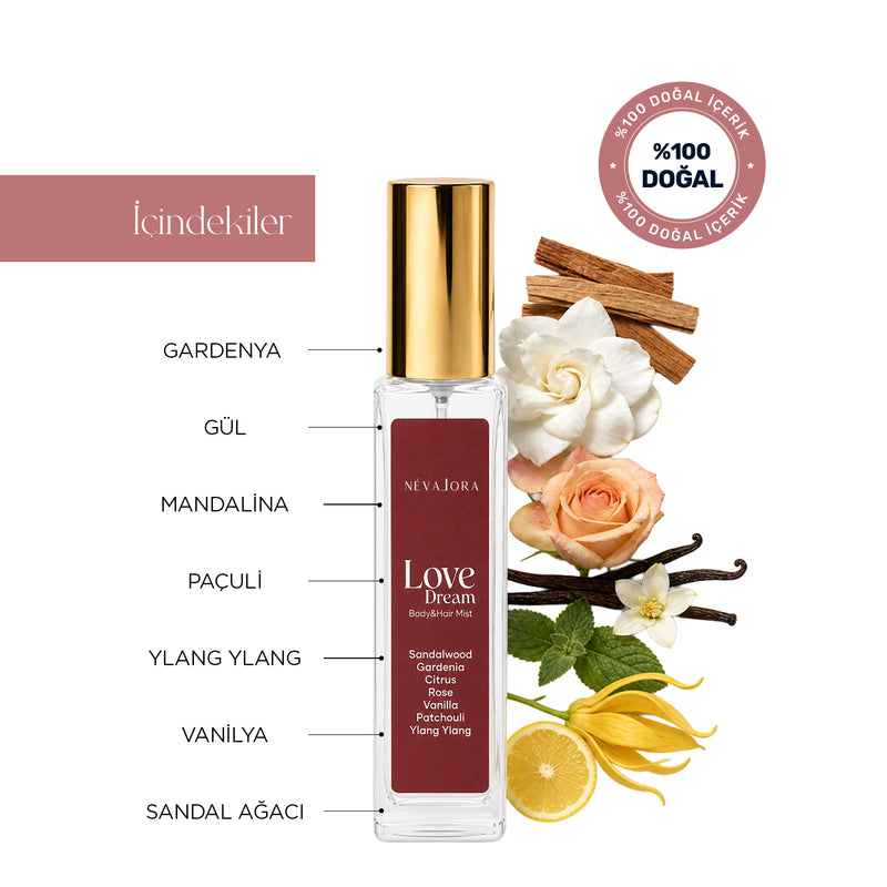 LOVE DREAM – Sevgiyle Bağ Kurma Temalı Hair & Body Mist | 15 ml
