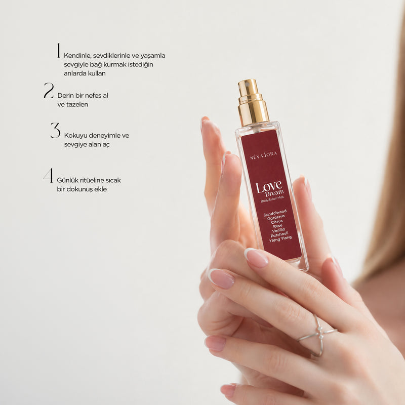 LOVE DREAM – Sevgiyle Bağ Kurma Temalı Hair & Body Mist | 15 ml