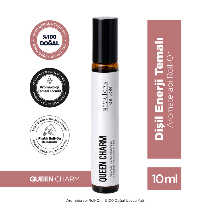 QUEEN CHARM – Dişil Enerji Temalı Aromaterapi Roll-On | %100 Doğal Uçucu Yağ | 10 ml